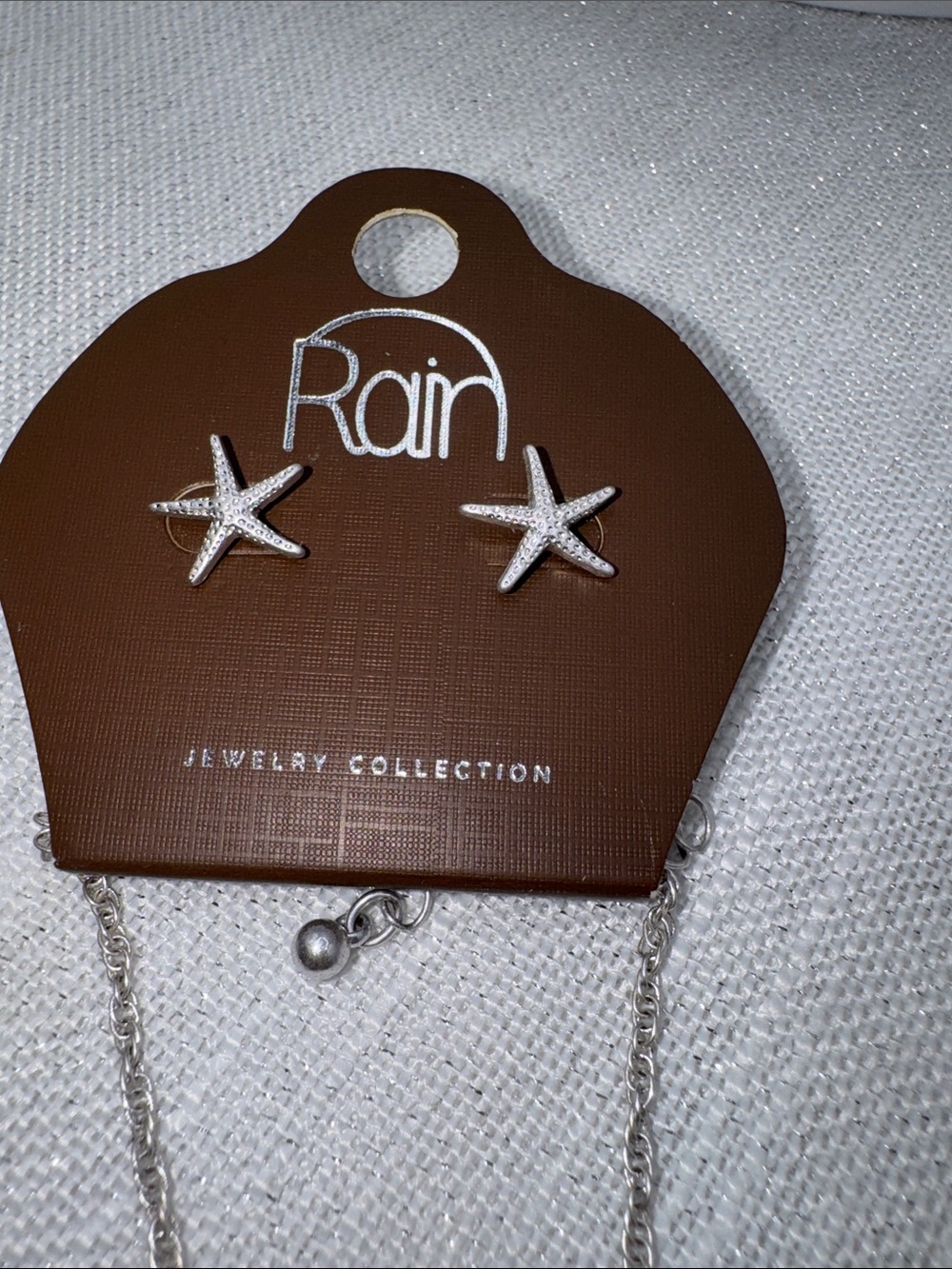 Rain starfish, studded, earrings, and necklace set star of the sea NEW - Picture 3 of 8